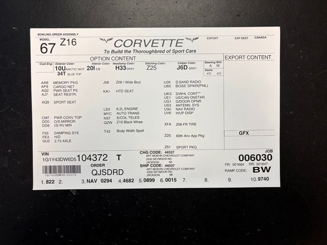 2013 Chevrolet Corvette Grand Sport 4LT - 60th Anniversary Convertible - 22992292 - 97
