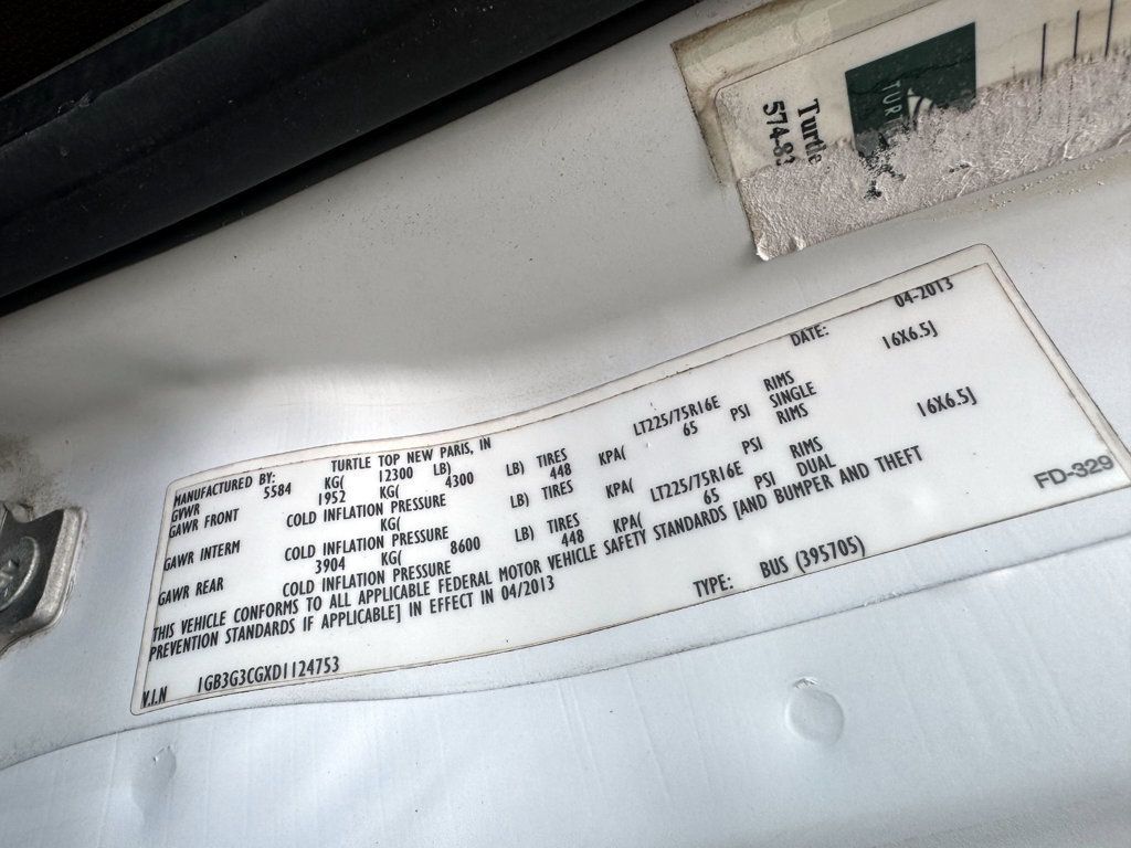 2013 Chevrolet Express 3500 TurtleTop VanTerra Shuttle Bus For Students Tours Charters Activity & Church Transport - 22990662 - 48