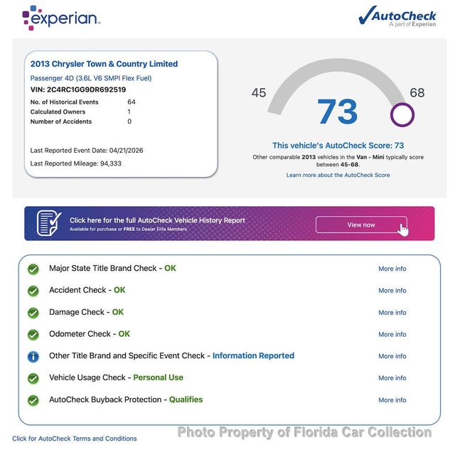 2013 Chrysler Town & Country Limited Wagon Mini Van - 23020425 - 44