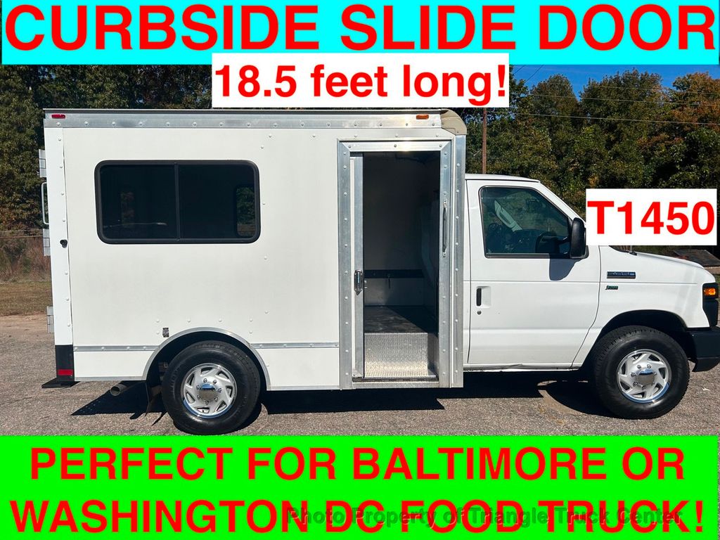 2013 Ford E350HD FOOD TRUCK BALTIMORE DC 18.5 feet long! curbside door! windows both sides! - 22092451 - 0