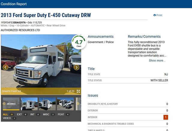 2013 Ford E-450 Shuttle Bus w/Wheelchair Lift For Adults Seniors Church Wheelchair Access Transport - 22618842 - 50