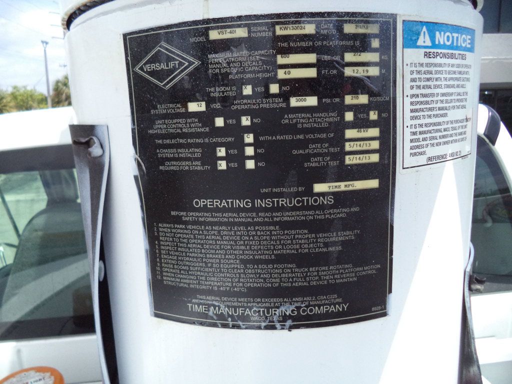 2013 Ford F650 Gas 40ft Versalift Articulated Telescopic Boom Bucket Truck - 22828971 - 27