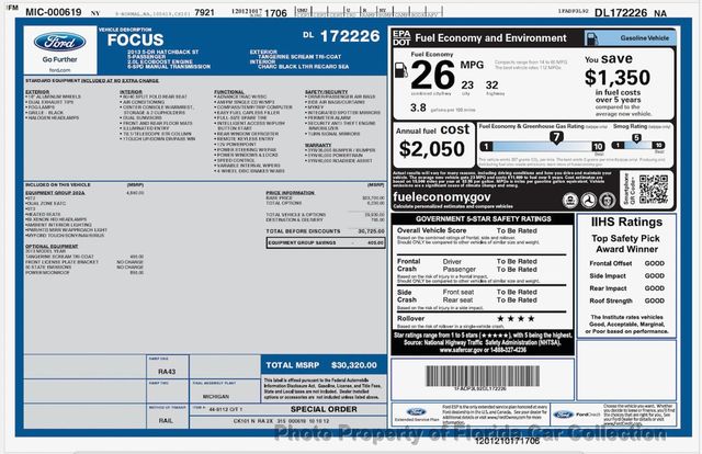 2013 Ford Focus ST Hatchback Recaro Sunroof Manual - 22976716 - 21