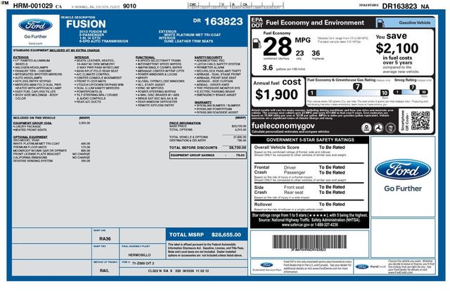 2013 Ford Fusion SE New Tires  - 22983870 - 5