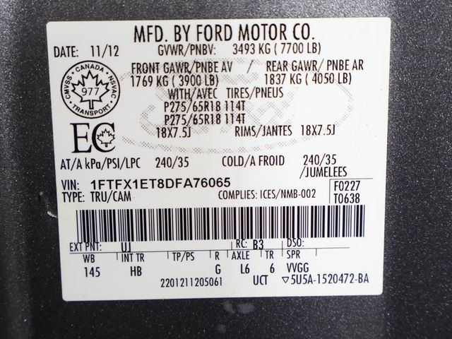 2013 Ford F-150 4WD SuperCab 145" Lariat - 22939128 - 51