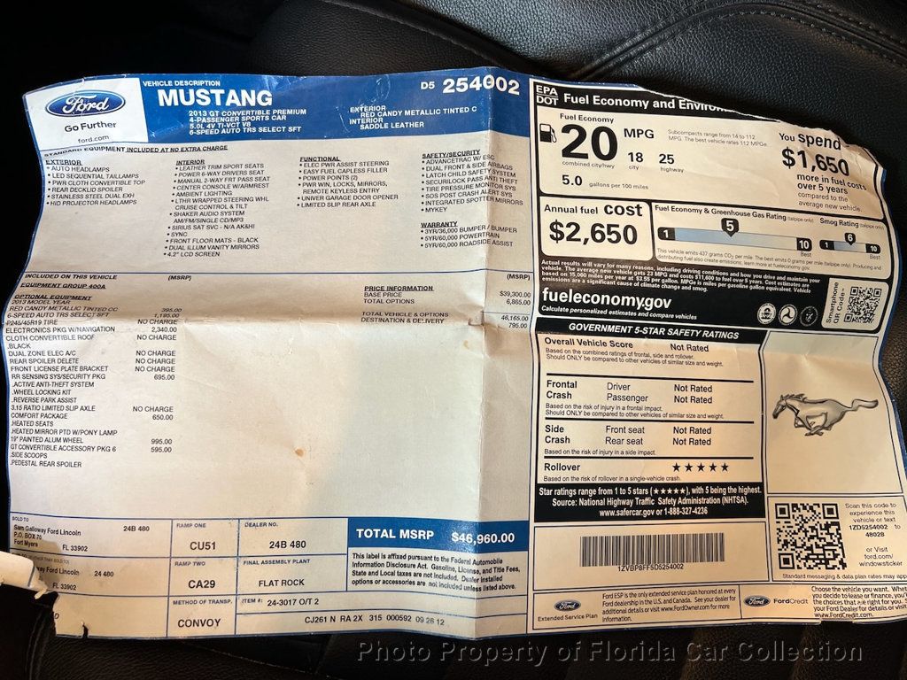 2013 Ford Mustang Convertible GT Premium Automatic - 22931022 - 91