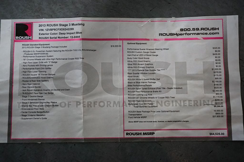 2013 Ford Mustang *RS3* *Roush Stage 3* *Supercharged* *6-Speed Manual* - 23015409 - 83
