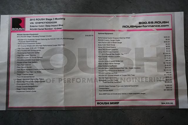 2013 Ford Mustang *RS3* *Roush Stage 3* *Supercharged* *6-Speed Manual* - 23015409 - 83