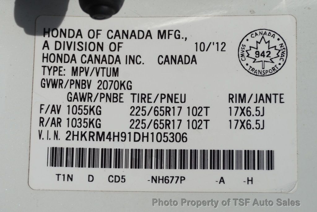 2013 Honda CR-V AWD 5dr EX-L w/Navigation Rear Camera Leather Sunroof Hot Seats  - 23013826 - 33