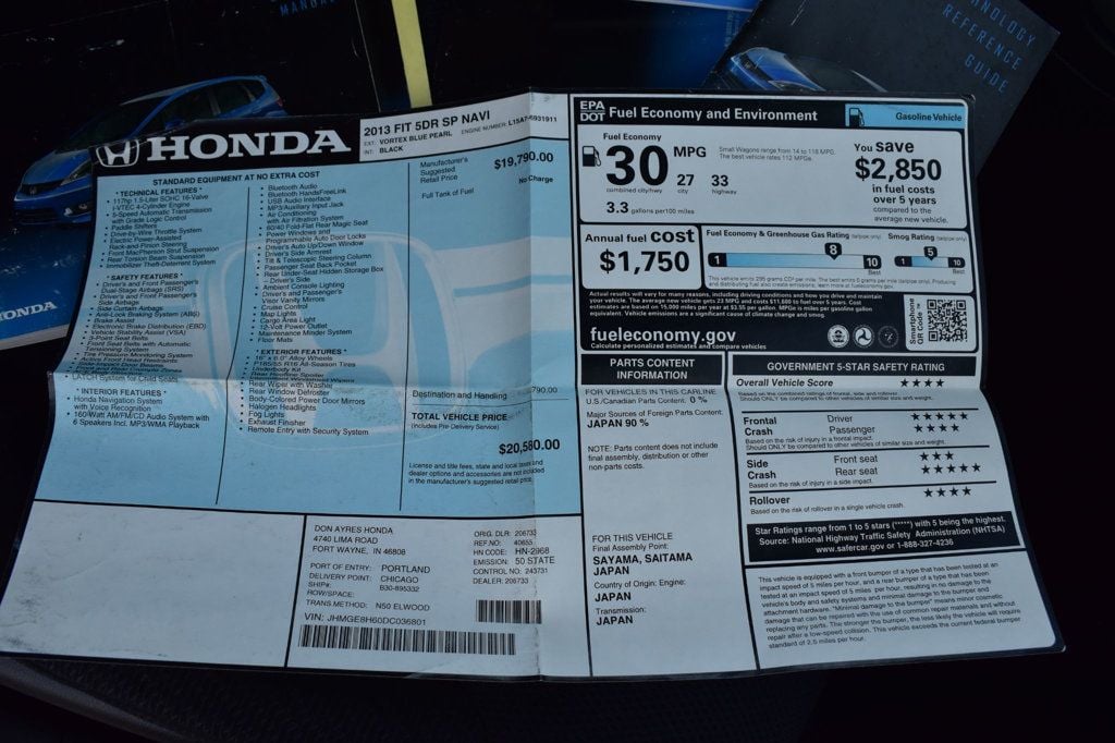 2013 Honda Fit Sport Navi photo 9