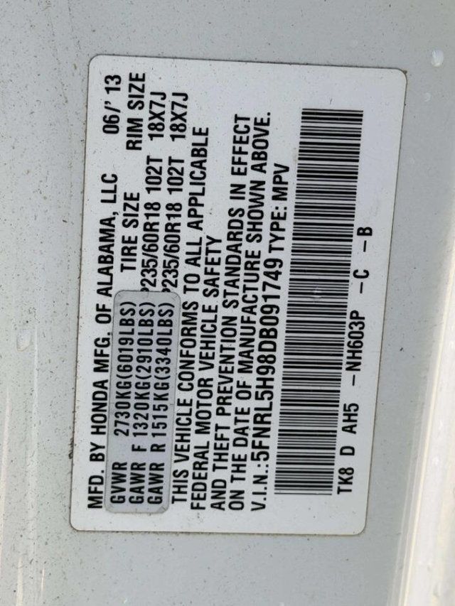 2013 Honda Odyssey Touring 4dr Mini Van - 22989551 - 20