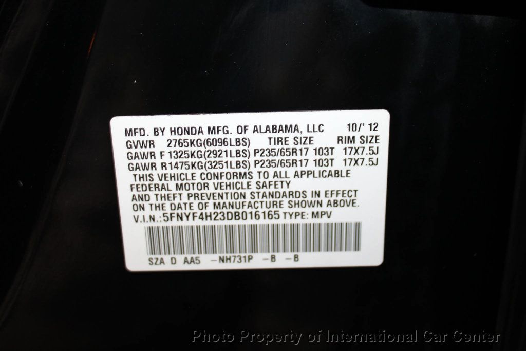 2013 Honda Pilot 4WD 4dr LX - 22946355 - 30