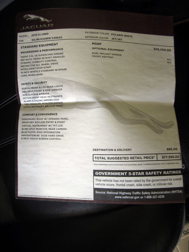 2013 Jaguar XJ 4dr Sedan AWD - 22546006 - 23