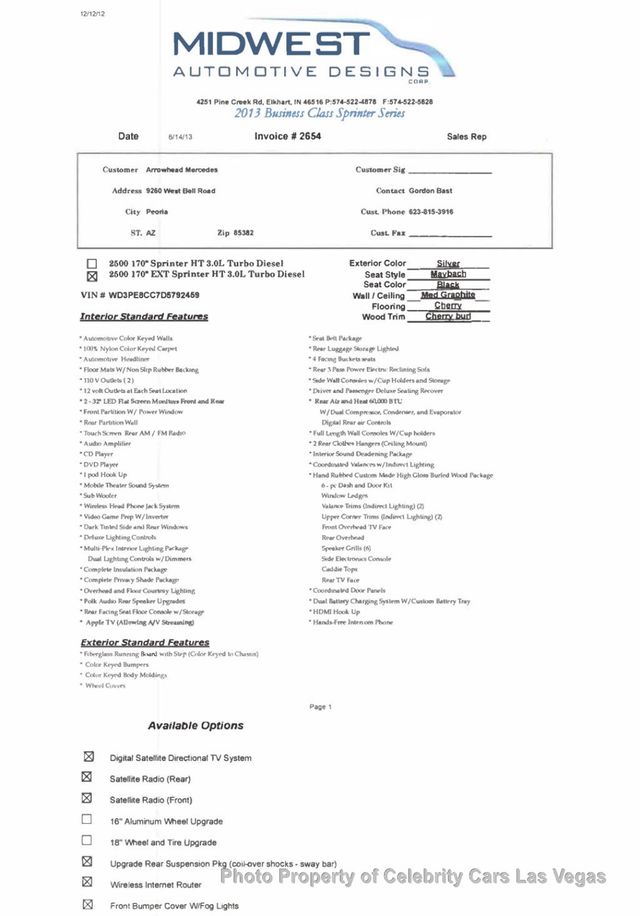 2013 Mercedes-Benz Sprinter Cargo Vans 9 SEAT- BUSINESS EXEC LIMO - 22927568 - 3