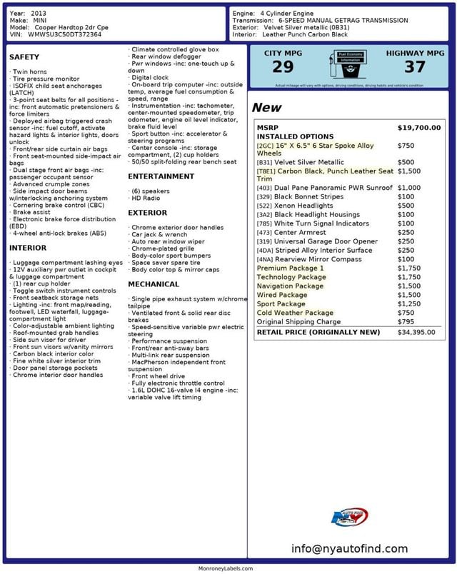 2013 MINI Cooper Hardtop 2 Door CLEAN CARFAX, 6-SPD MANUAL, PAN SUNROOF, NAVI, HARMAN KARDON - 22973557 - 23