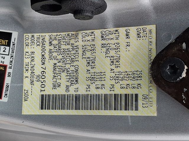 2013 Nissan Frontier 4WD King Cab Automatic SV - 22983407 - 27