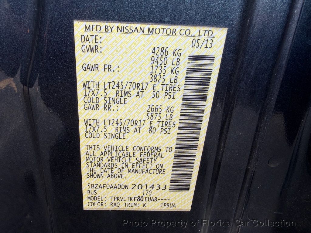 2013 Nissan NV3500 HD Passenger SV 12-Passenger Van 5.6L V8   - 22989770 - 67
