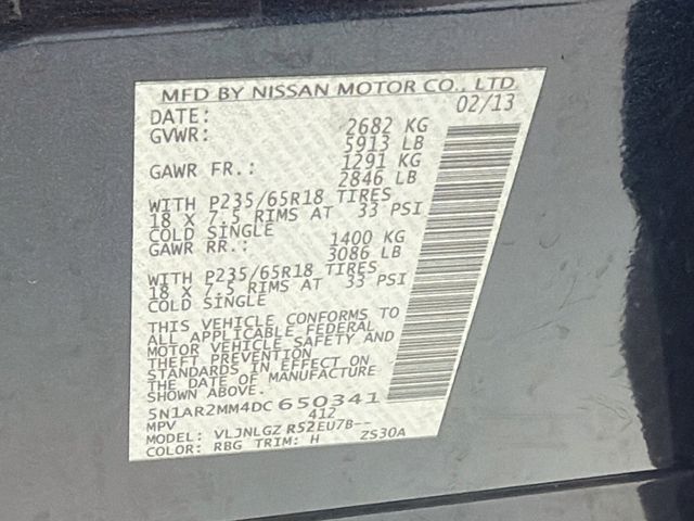 2013 Nissan Pathfinder 4WD 4dr SL - 23082288 - 33