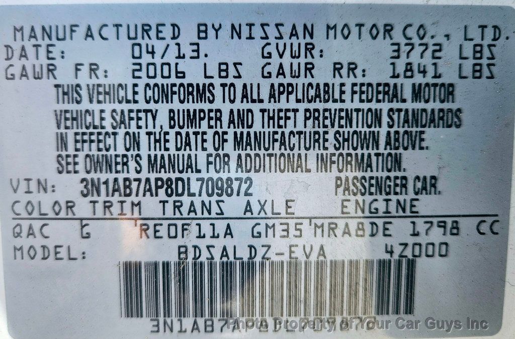 2013 Nissan Sentra 4dr Sedan I4 CVT SV - 22564167 - 37