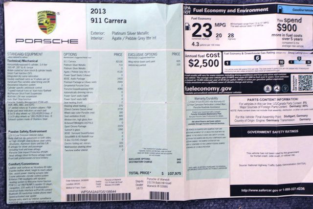 2013 Porsche 911 CARRERA CPE PLATINUM SLVR...9,722 Miles...Rare Colors! - 23070873 - 1