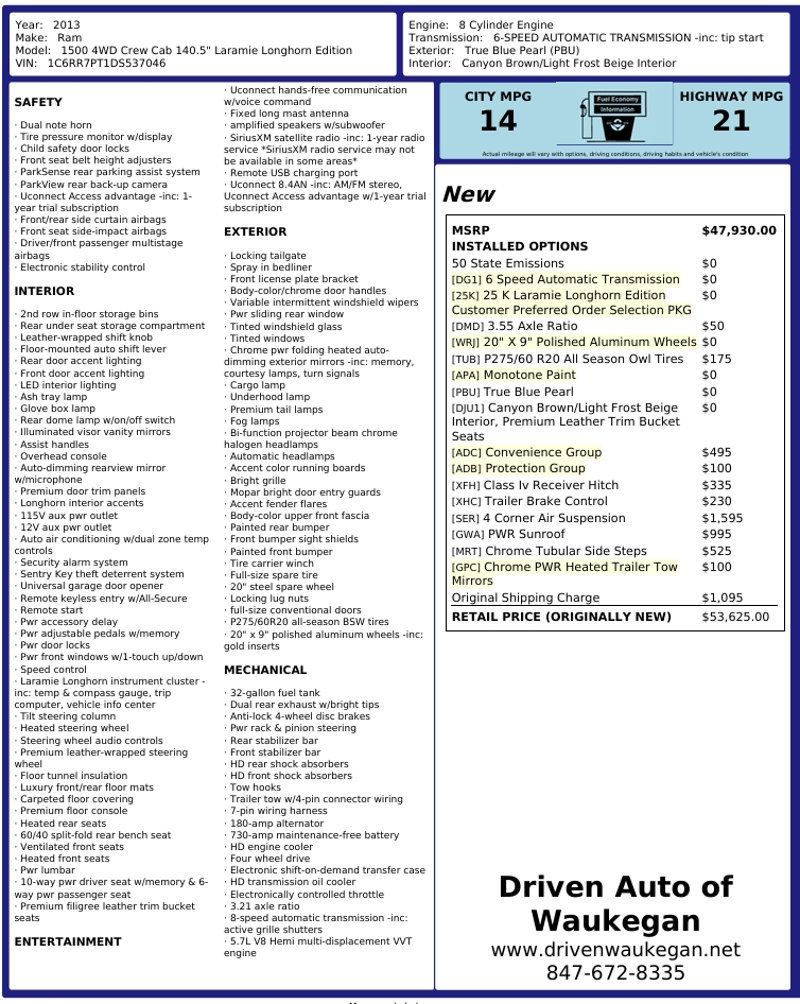 2013 Ram 1500 LONGHORN - 23081324 - 1