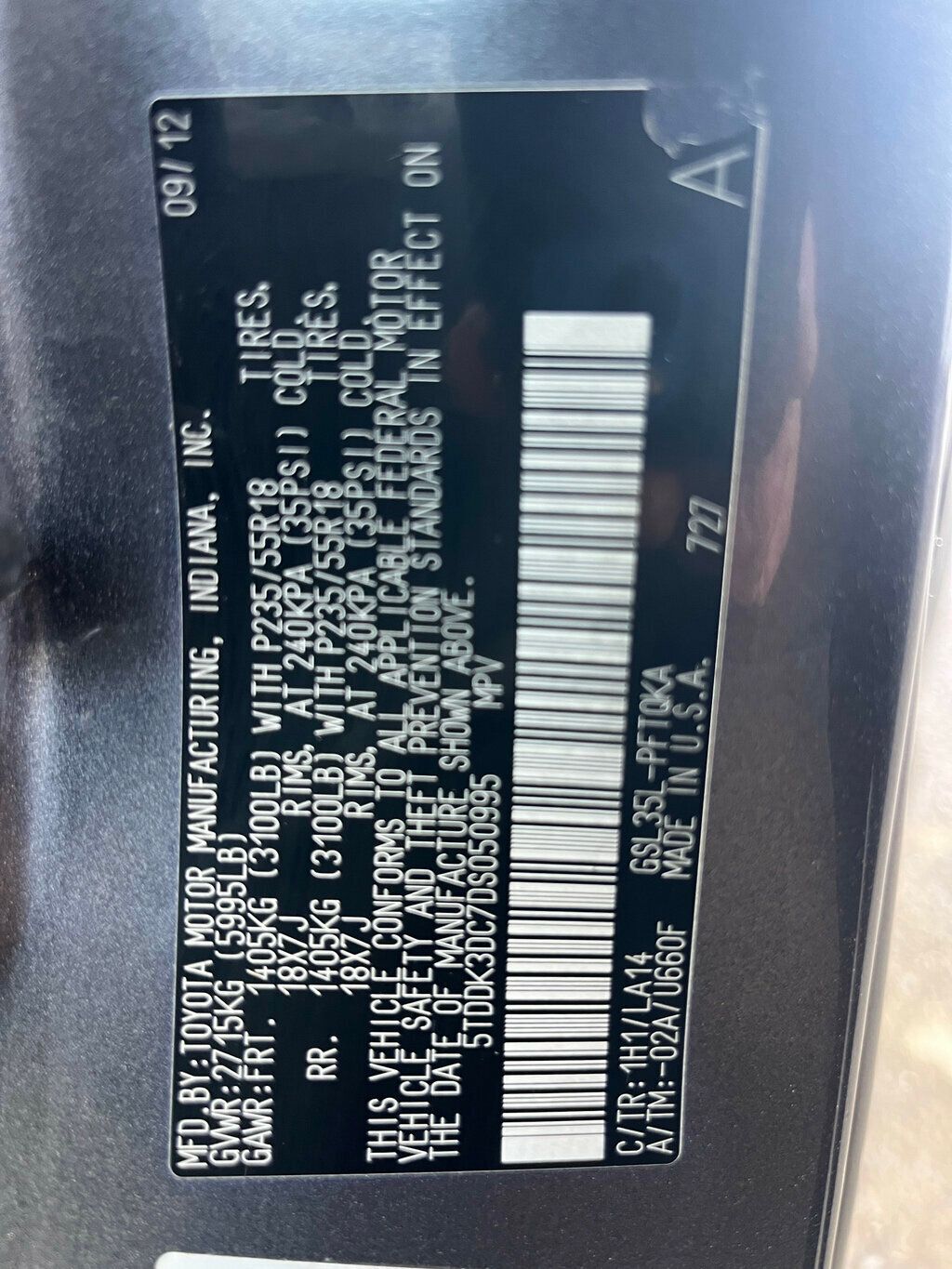 2013 Toyota Sienna Limited All Wheel Drive Van - 22976087 - 65