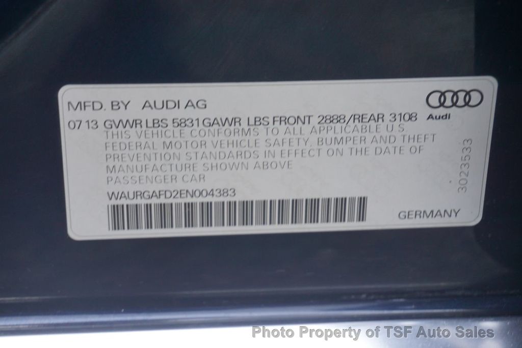 2014 Audi A8 L 4dr Sedan 3.0T REAR SEAT PKG NAVI REAR CAM HEATED&COOLED SEATS  - 21959404 - 46