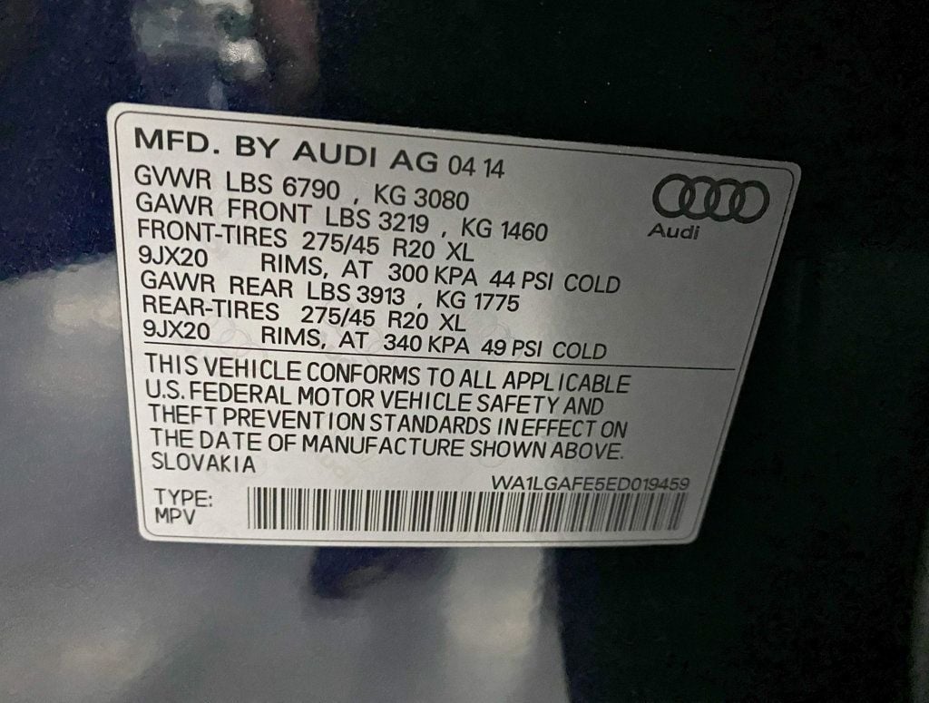 2014 Audi Q7 quattro 4dr 3.0T Premium Plus - 22637399 - 50