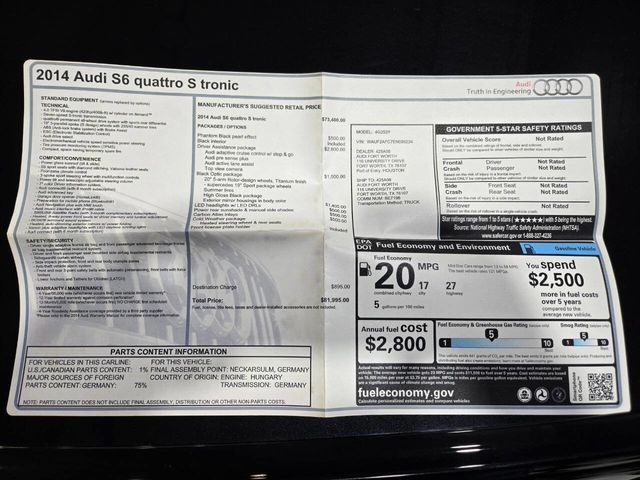 2014 Audi S6 4dr Sedan Prestige - 22956371 - 10