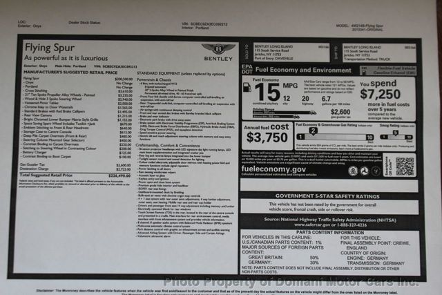 2014 Bentley Continental Flying Spur STUNNING TWO OWNER , ORIGINAL WINDOW $ 226,490 AND LOADED  - 20603033 - 2
