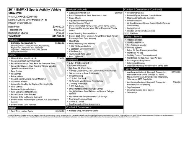 2014 BMW X3 X3 xDrive28i - 23018176 - 2