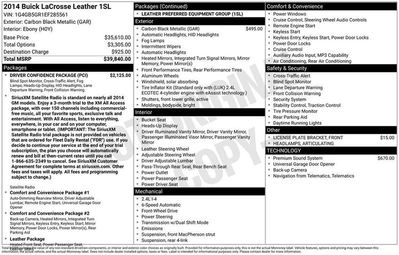 2014 Buick LaCrosse 4dr Sedan Leather FWD - 23050266 - 5