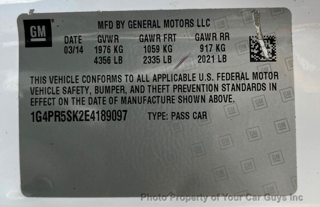 2014 Buick Verano 4dr Sedan Convenience Group - 23038881 - 26