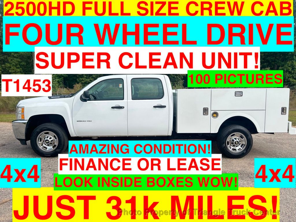 2014 Chevrolet 2500HD FULL SIZE 4 DOOR CREW CAB 4X4 31k MI +SUPER CLEAN UTILITY! LOOK INSIDE BOXES! VERY NICE UNIT - 22108024 - 0