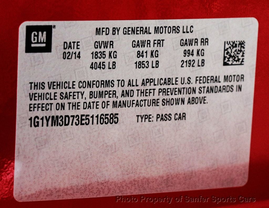 2014 Chevrolet Corvette Stingray 2dr Z51 Convertible w/3LT - 22934321 - 47