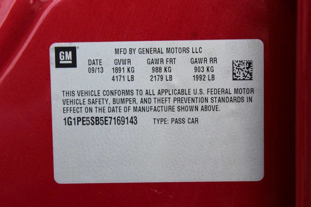 2014 Chevrolet CRUZE 4dr Sedan Automatic 2LT - 22901081 - 31