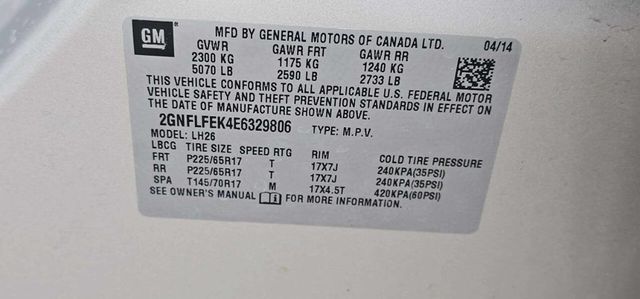 2014 Chevrolet Equinox AWD 4dr LT w/1LT - 23019500 - 9