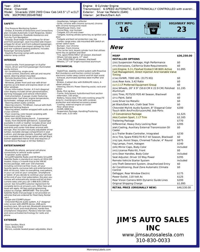 2014 Chevrolet Silverado 1500 Crew Cab LT Convenience Package Trailering Package  - 22970901 - 6