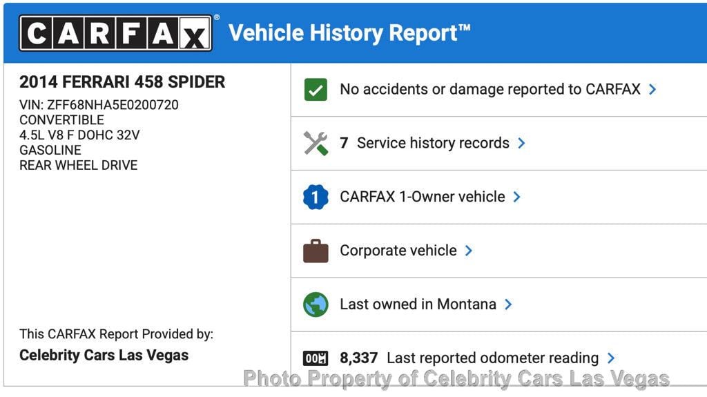 2014 Ferrari 458 Italia Spider, 328k MSRP  $64k in options! 8k miles, One owner! - 22761920 - 10