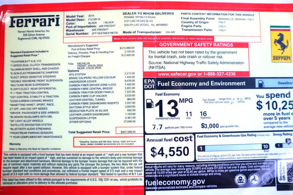 2014 Ferrari F12 BERLINETTA NERO DAYTONA...SORRY SOLD!!  - 22693428 - 16