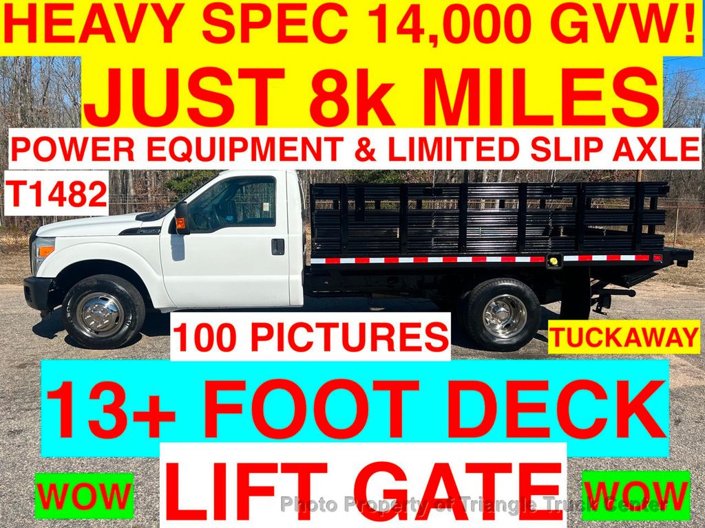 2014 Ford 14K GVW HEAVY SPEC JUST 8k MILES! 13+ FOOT STAKE TUCKAWAY LIFT GATE! SUPER CLEAN STAKE BODY UNIT! - 22276713 - 0