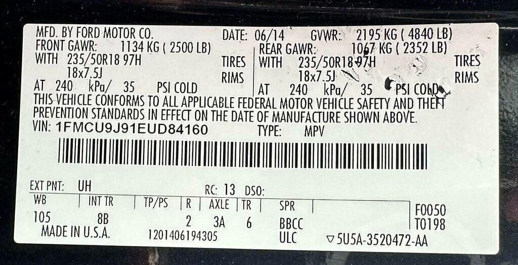 2014 Ford Escape 4WD 4dr Titanium - 22212848 - 41