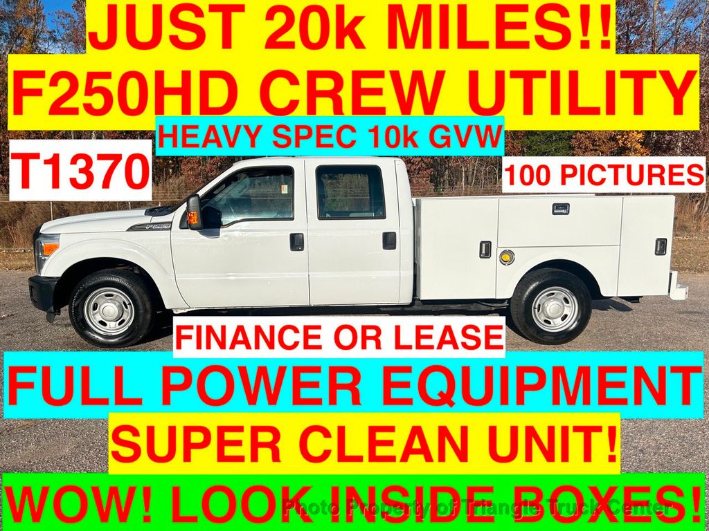 2014 Ford F250HD CREW CAB UTILITY JUST 20k MI! ONE OWNER! ++POWER EQUIPMENT GROUP! CRUISE! HITCH! LOOK INSIDE! - 21797444 - 0