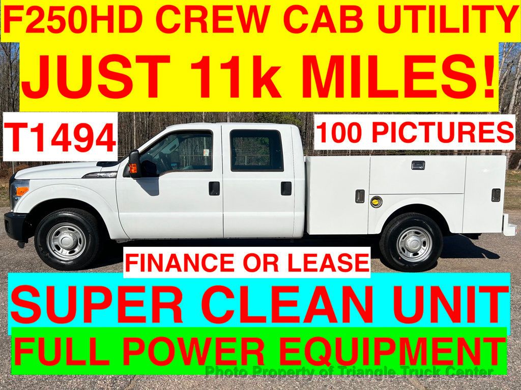 2014 Ford F250HD JUST 11k MILES! CREW CAB UTILITY! 100 PICS +SUPER CLEAN UNIT! LOOK INSIDE BOXES! POWER EQUIPMENT! - 22294145 - 0