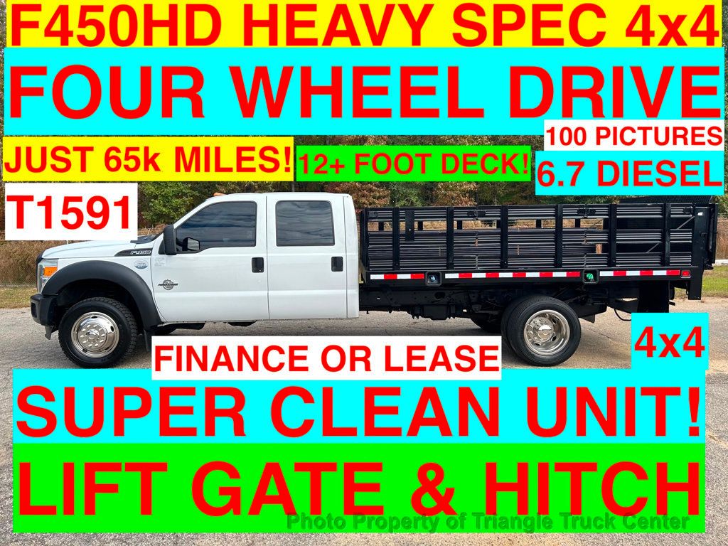 2014 Ford F450 HEAVY SPEC 12+ FOOT STAKE LIFT GATE WOW 12 FOOT STAKE DECK WITH LIFT GATE & HITCH! - 22635951 | Video 1