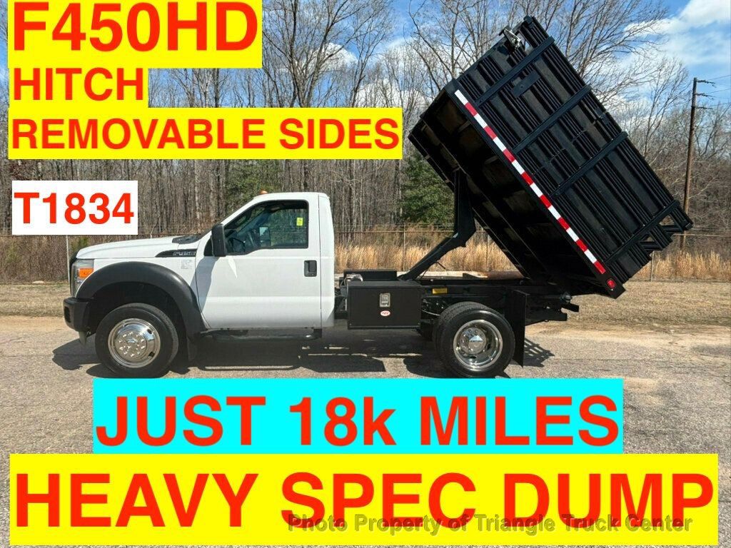 2014 Ford F450HD HEAVY SPEC DUMP JUST 18k MILES! HITCH! TARP! SUPER CLEAN UNIT! - 22989139 | Video 1
