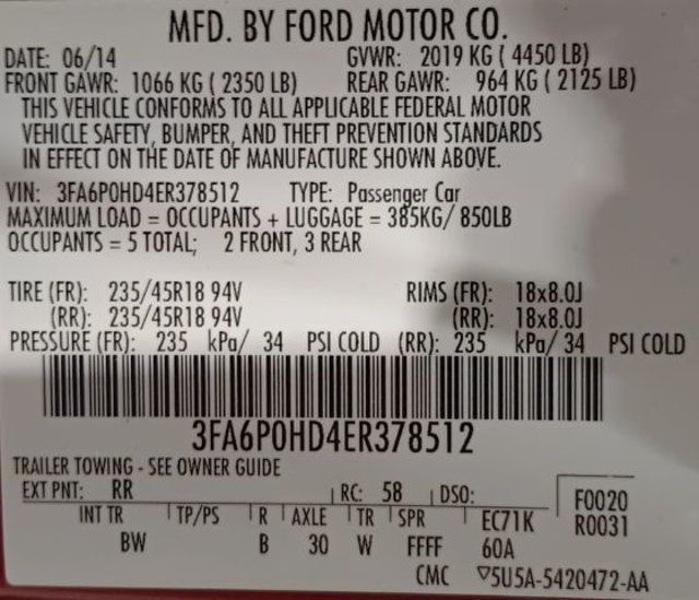 2014 Ford Fusion 4dr Sedan SE FWD - 22942358 - 4