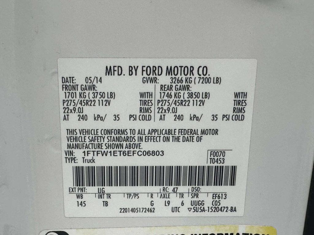 2014 Ford F-150 4WD SuperCrew 145" Limited - 23015340 - 23