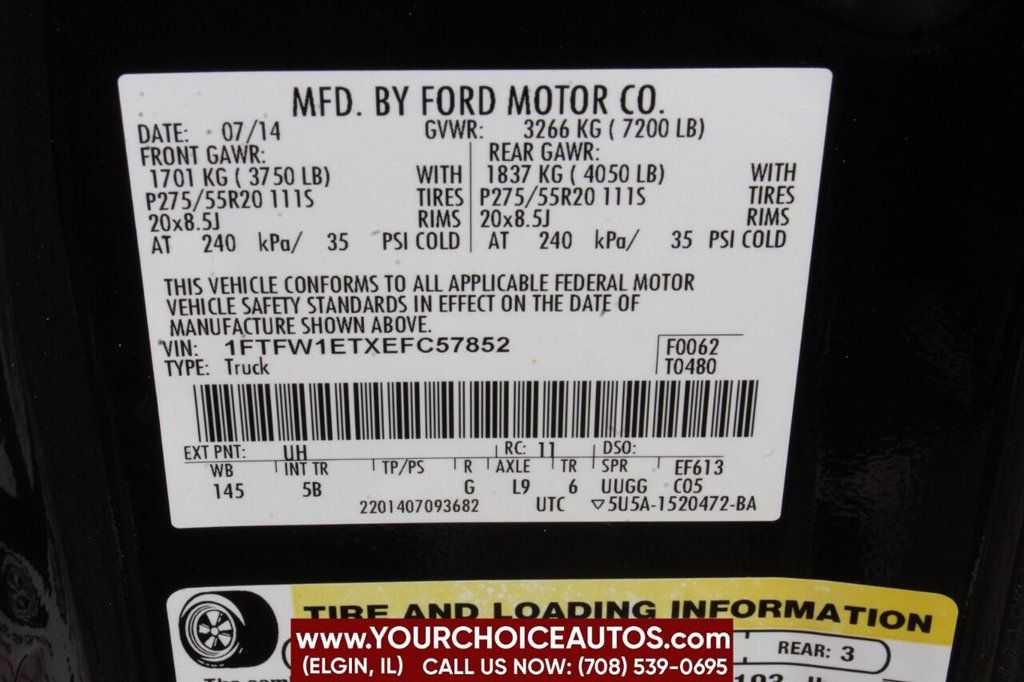 2014 Ford F-150 FX4 4x4 4dr SuperCrew Styleside 5.5 ft. SB - 22400981 - 25