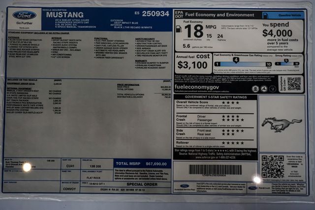 2014 Ford Mustang *Shelby GT500* *SVT Track Pkg* *Recaro's* *Only 2k Miles* - 23015393 - 79